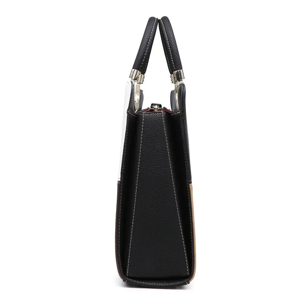Dasein Faux Leather Briefcase Satchel with Matching Accessory Pouch